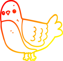 warm gradient line drawing of a cartoon bird png