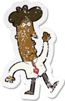 retro distressed sticker of a cartoon office man png