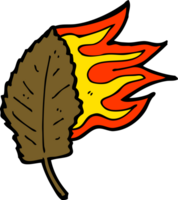 tecknad serie brinnande torr blad symbol png
