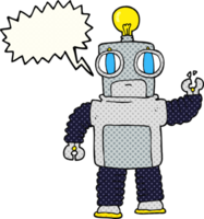 hand drawn comic book speech bubble cartoon robot png