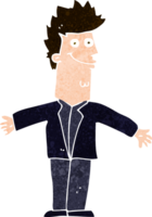 cartoon happy man with open arms png