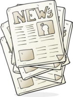 hand drawn cartoon newspaper png