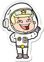 sticker van een cartoon lachende astronaut png
