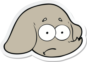 sticker of a cartoon elephant face png