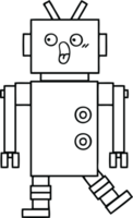 line drawing cartoon of a robot png