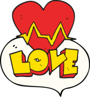 hand drawn speech bubble cartoon heart rate pulse love symbol png