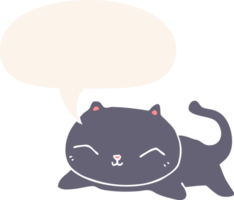 dessin animé chat avec discours bulle dans rétro style png