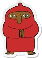 sticker of a cartoon monk in robe png