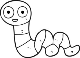 hand drawn black and white cartoon snake png