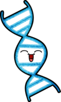 retro grunge texture cartoon of a DNA strand png