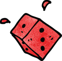 cartoon doodle rolling dice png