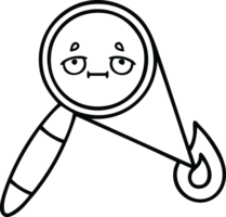 line drawing cartoon of a magnifying glass png