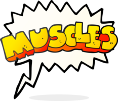 hand drawn speech bubble cartoon muscles symbol png