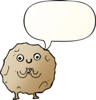 cartone animato roccia personaggio con discorso bolla nel liscio pendenza stile png