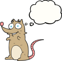 hand drawn thought bubble cartoon mouse png