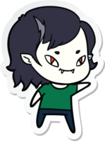 sticker of a cartoon friendly vampire girl png