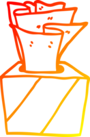warm gradient line drawing of a cartoon box of tissues png