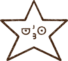 dibujo estrella al carboncillo png