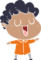 laughing flat color style cartoon man png