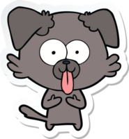 adesivo di un cane cartone animato con la lingua fuori png