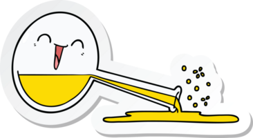 sticker of a happy cartoon spilled chemicals png