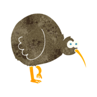 hand retro cartoon kiwi bird png