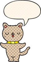 cartoon cat with speech bubble in comic book style png