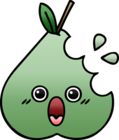 gradient shaded cartoon of a green pear png