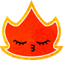 retro illustration style cartoon of a fire png