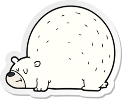 distressed sticker of a polar bear cartoon png