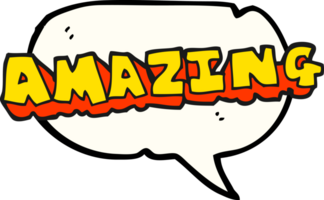 hand drawn speech bubble cartoon amazing word png