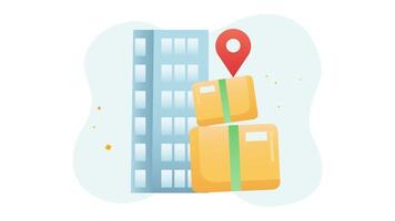 delivery service icon vecto illustration video