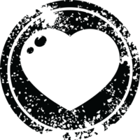 heart distressed symbol graphic   illustration circular distressed symbol png