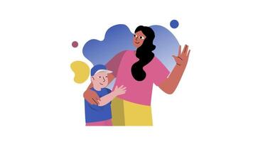 illustration of a woman and child video