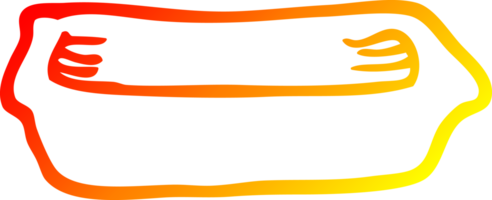 warm gradient line drawing of a cartoon empty tray png