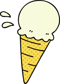 komisk bok stil knäppa tecknad serie vanilj is grädde png