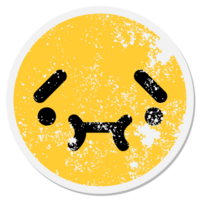 shy nervous face circular sticker png