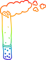 arco iris degradado línea dibujo de un dibujos animados cigarrillo png