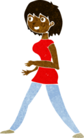 cartoon woman walking png