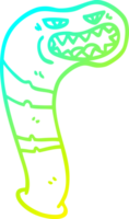 cold gradient line drawing of a cartoon monster leech png