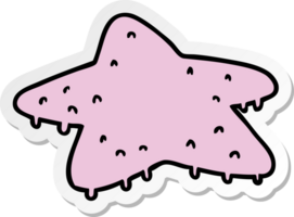 hand drawn sticker cartoon doodle of a star fish png