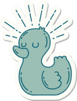 sticker of a tattoo style rubber duck png