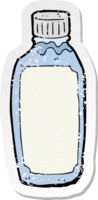 retro nödställd klistermärke av en tecknad vattenflaska png