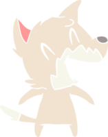 laughing fox flat color style cartoon png