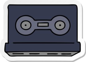 hand drawn sticker cartoon doodle of a sticker cassette tape png