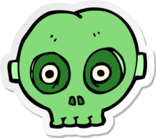 sticker of a cartoon halloween skull mask png