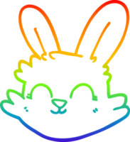 regenboog helling lijn tekening van een tekenfilm gelukkig konijn png