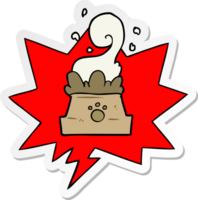 cartoon bowl of dog food with speech bubble sticker png