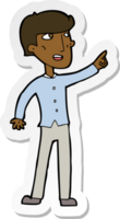 sticker of a cartoon man pointing png