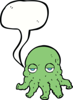 cartoon alien squid face with speech bubble png